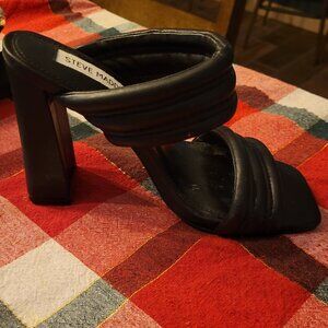 Steve Madden Black Strapped Heels Backless